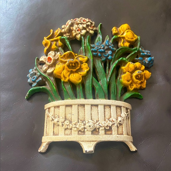 John Wright Cast Iron Floral Doorstop